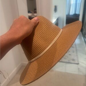 GIGI PIP Tan Wide-Brim Hat Floppy Design